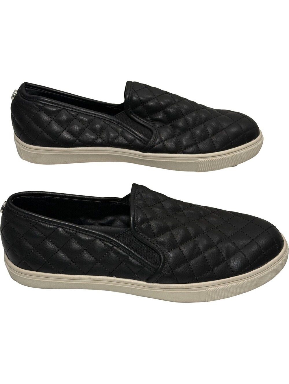 Steve Madden Ecentrcq Black Slip On Sneaker Women’s 10M Quilted Shoes Casual